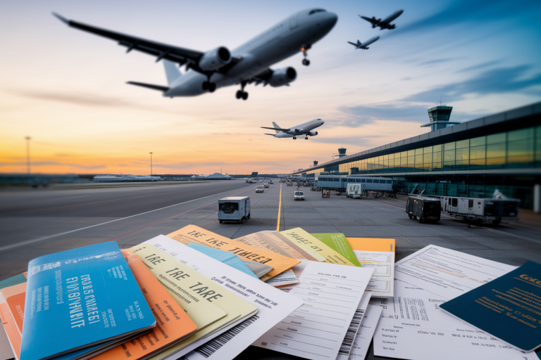 collage-avions-billets-aeroport