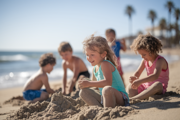 enfants-plage-marocaine-chateaux-sable