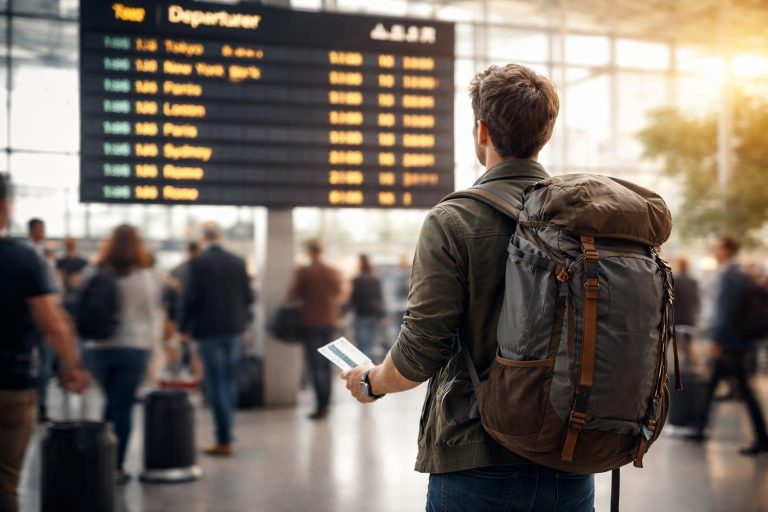 voyageur-sacados-panneau-aeroport-destinations